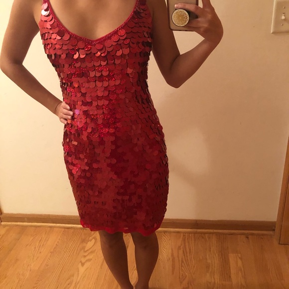 Red Sequin Dress - Picture 4 of 5